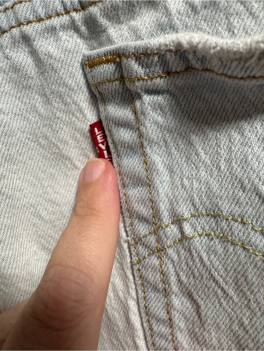 Levi's 501 Mid Thigh Short Light Blue Frayed Hem “Capital E” Denim Shorts W26 - Picture 10 of 14